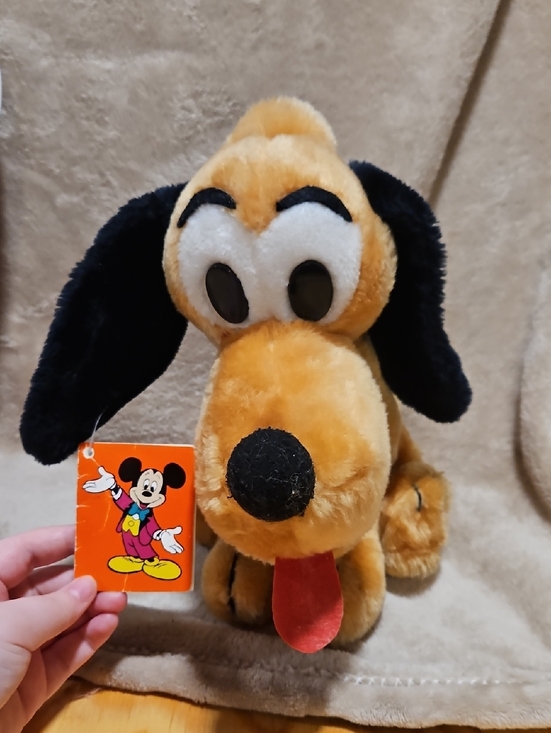 Disney Other - Disney Vintage Pluto Plush Dog Toy with Red Tongue